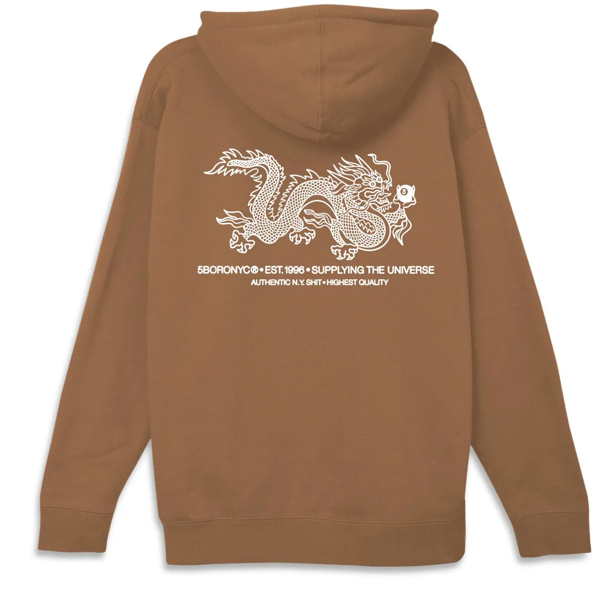 5Boro Supply Dragon Hoodie - Saddle/White