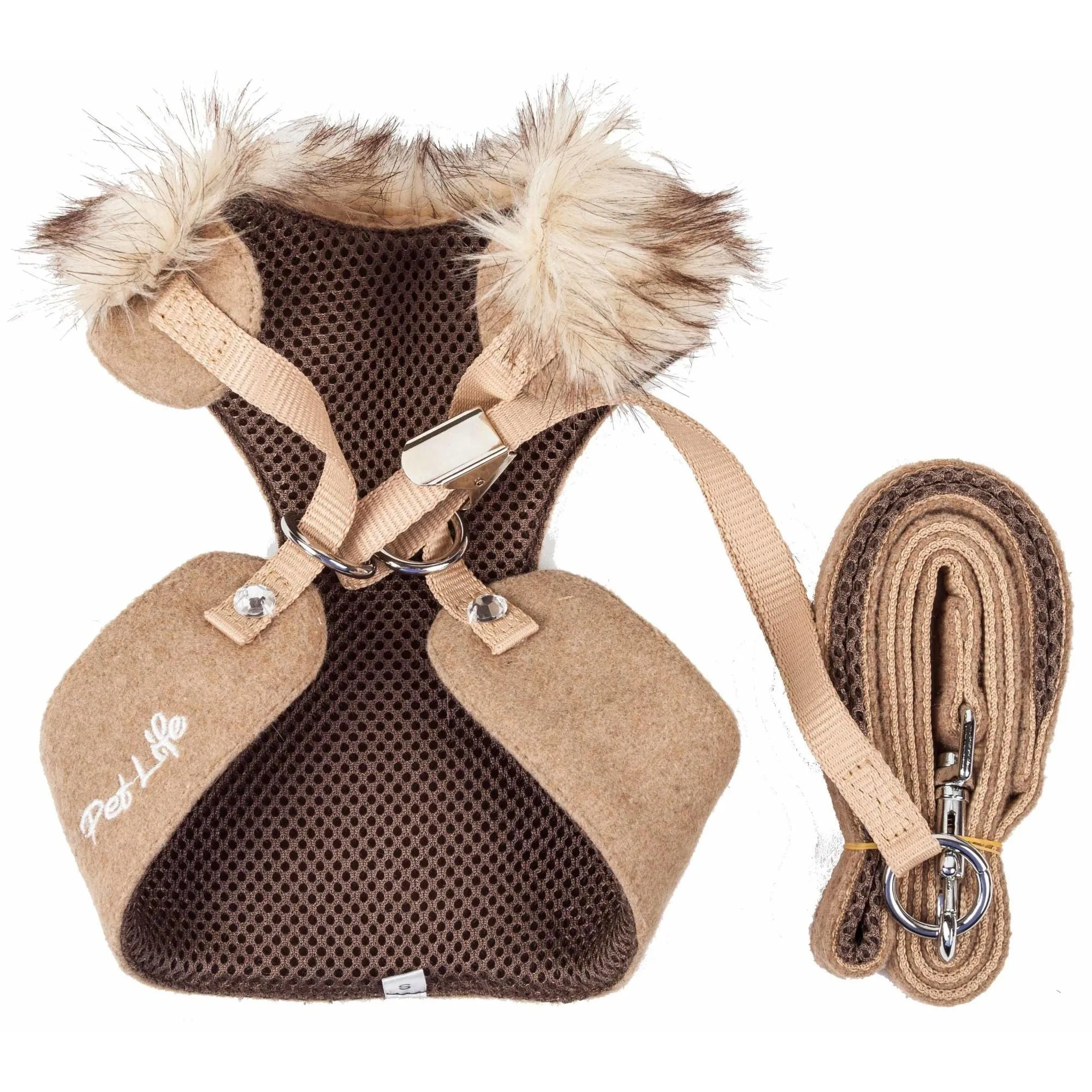 Adjustable Dog Harness with Removable Fur Collar Straps