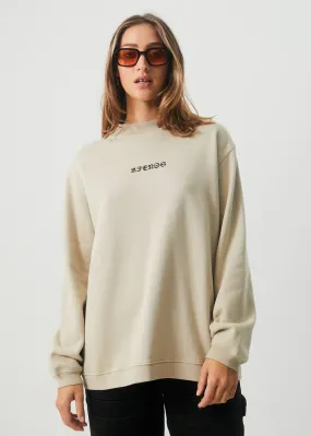 AFENDS Womens Luxury - Crew Neck Jumper - Cement