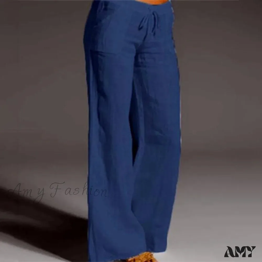 Amy Fashion - High Waist Casual Loose Wide Leg Pants