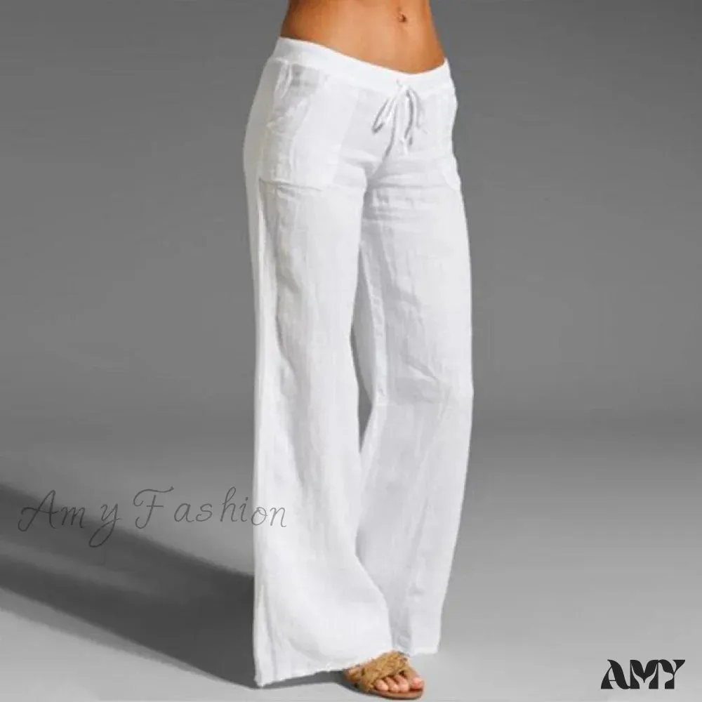 Amy Fashion - High Waist Casual Loose Wide Leg Pants