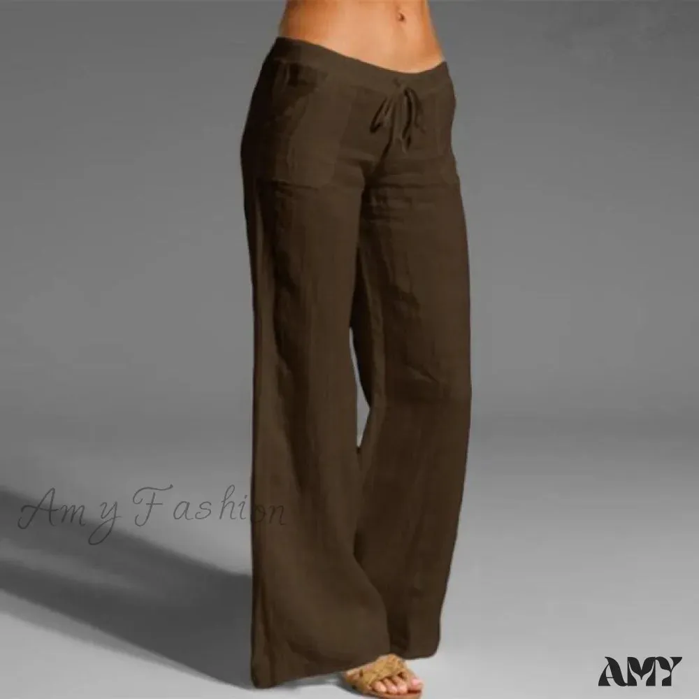 Amy Fashion - High Waist Casual Loose Wide Leg Pants