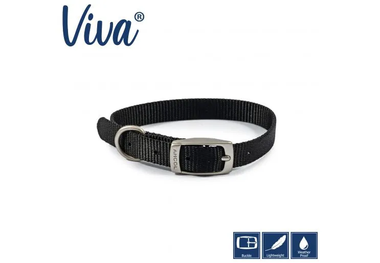 Ancol - Viva Nylon Buckle Collar - Blue - Size 3 (28-36cm)