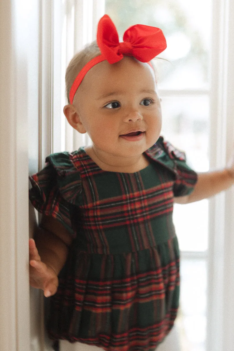 Baby Hattie Romper in Green Plaid - FINAL SALE