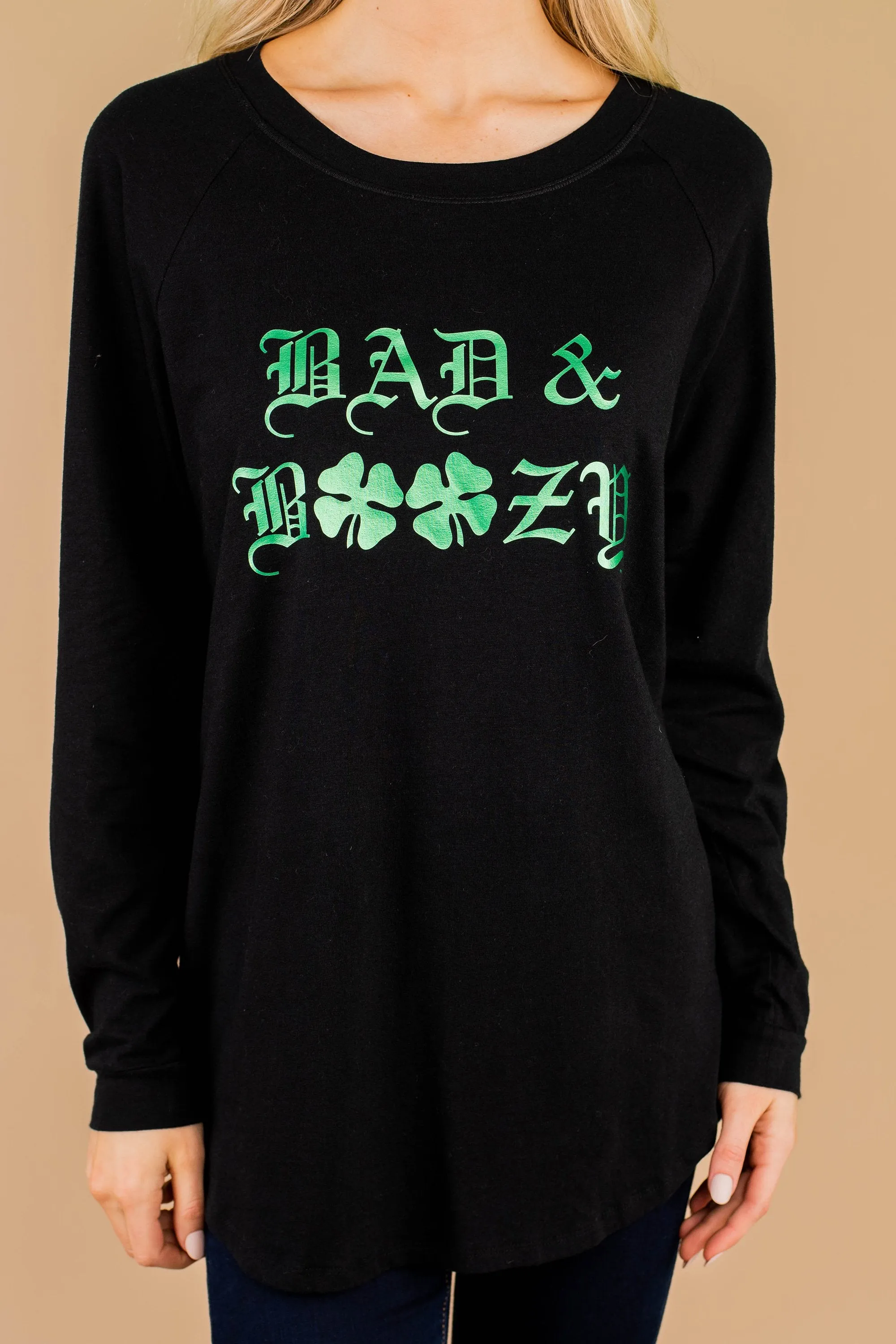 Bad & Boozy Black Graphic Tunic