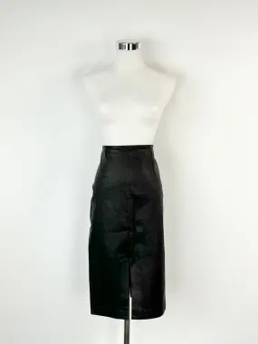 Baukjen Black Leather Pencil Skirt - AU10/12