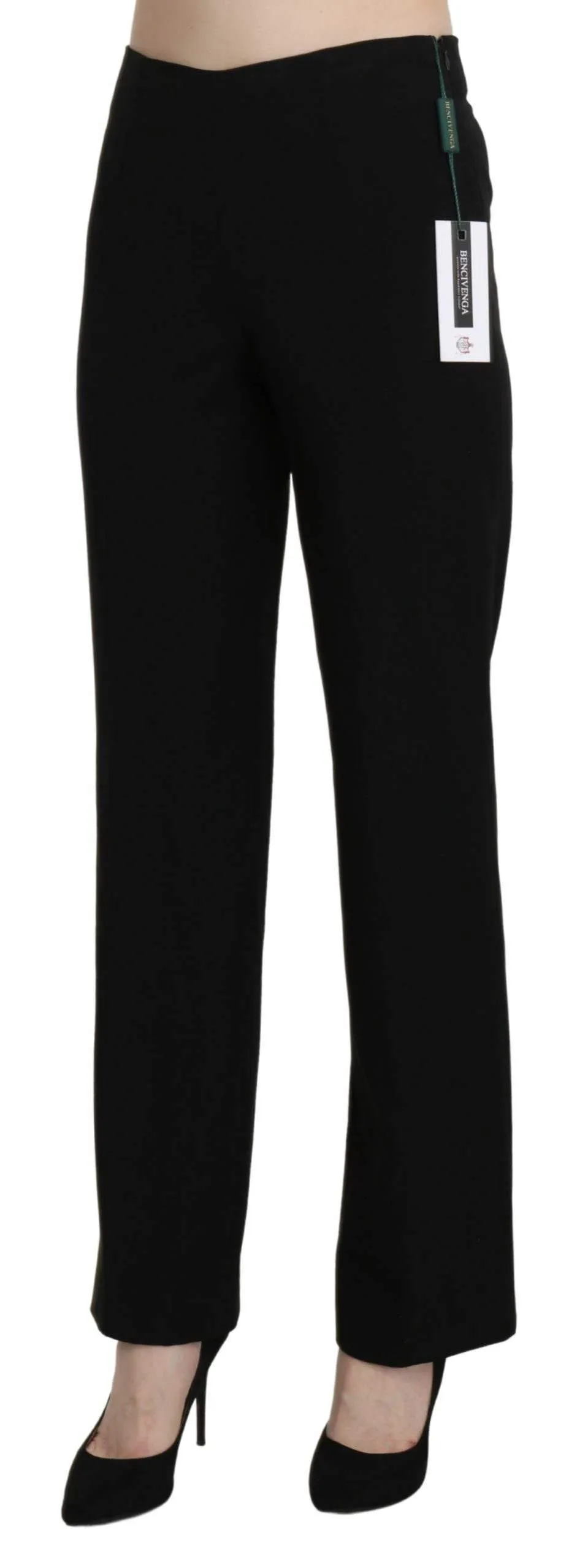 BENCIVENGA  High Waist Straight Formal Dress Trouser