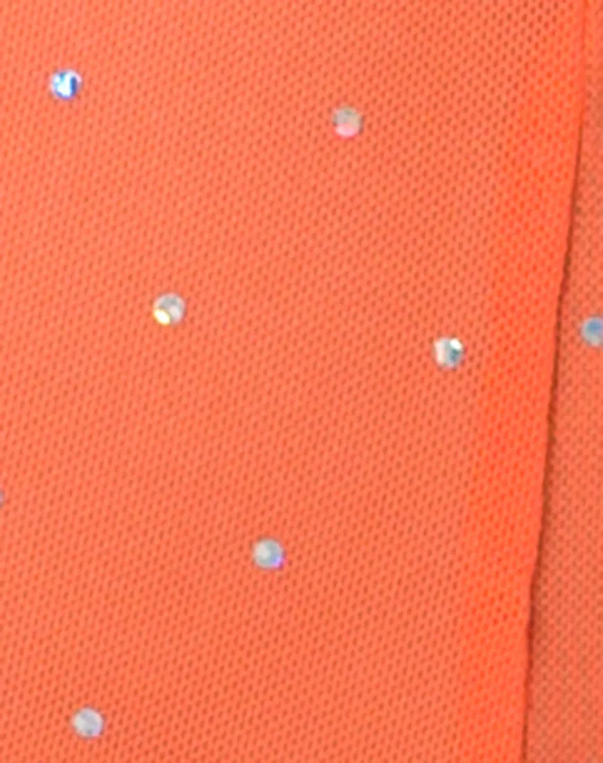 Bike Short in Crystal Net Orange