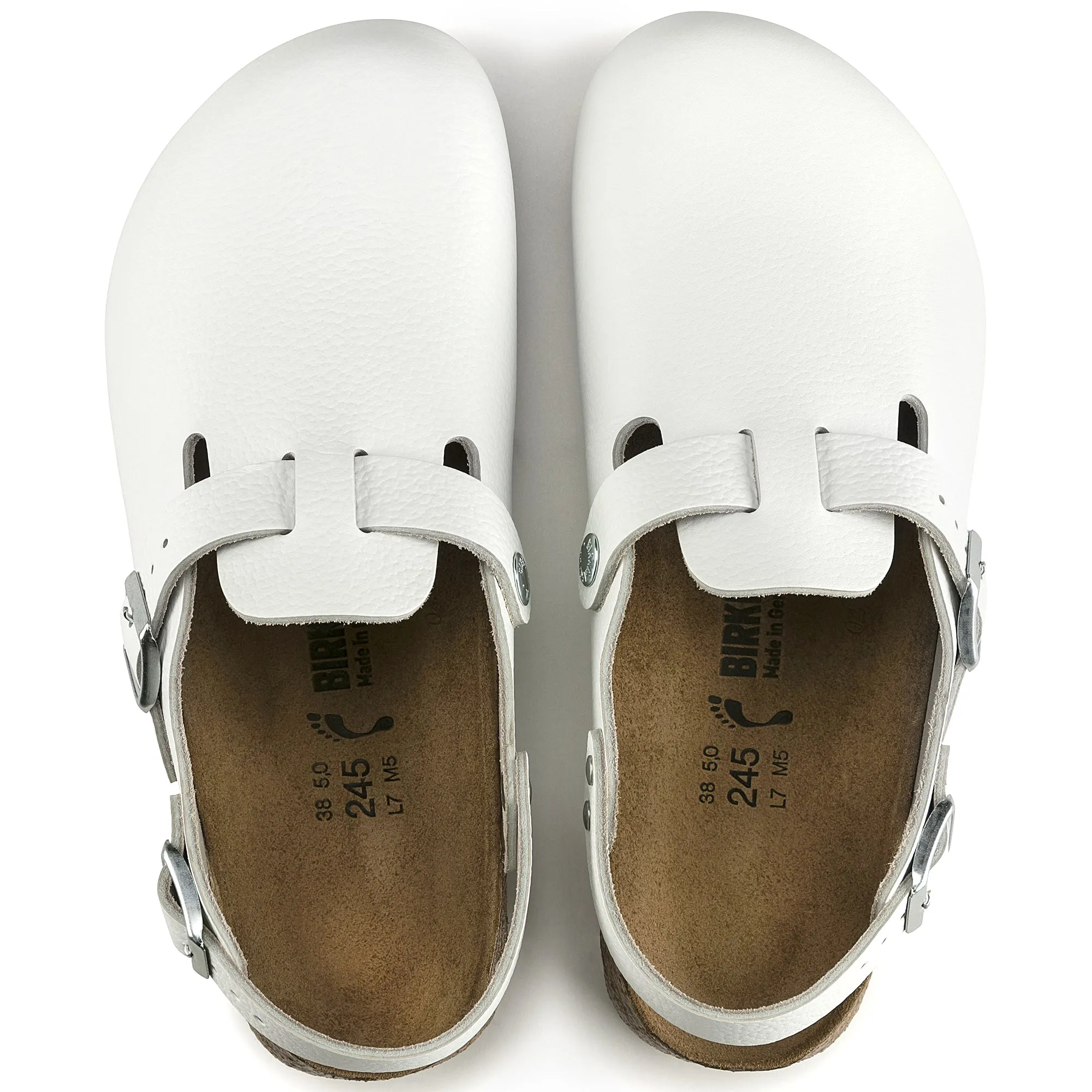 Birkenstock Tokio Super Grip Leather Clog Classic Footbed in White