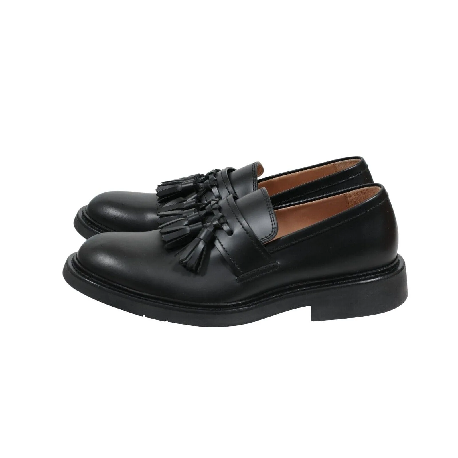 Black Leather BV Level Tokyo Tassel Loafers