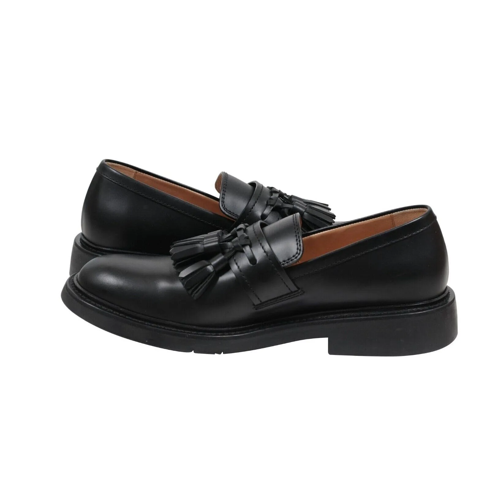 Black Leather BV Level Tokyo Tassel Loafers