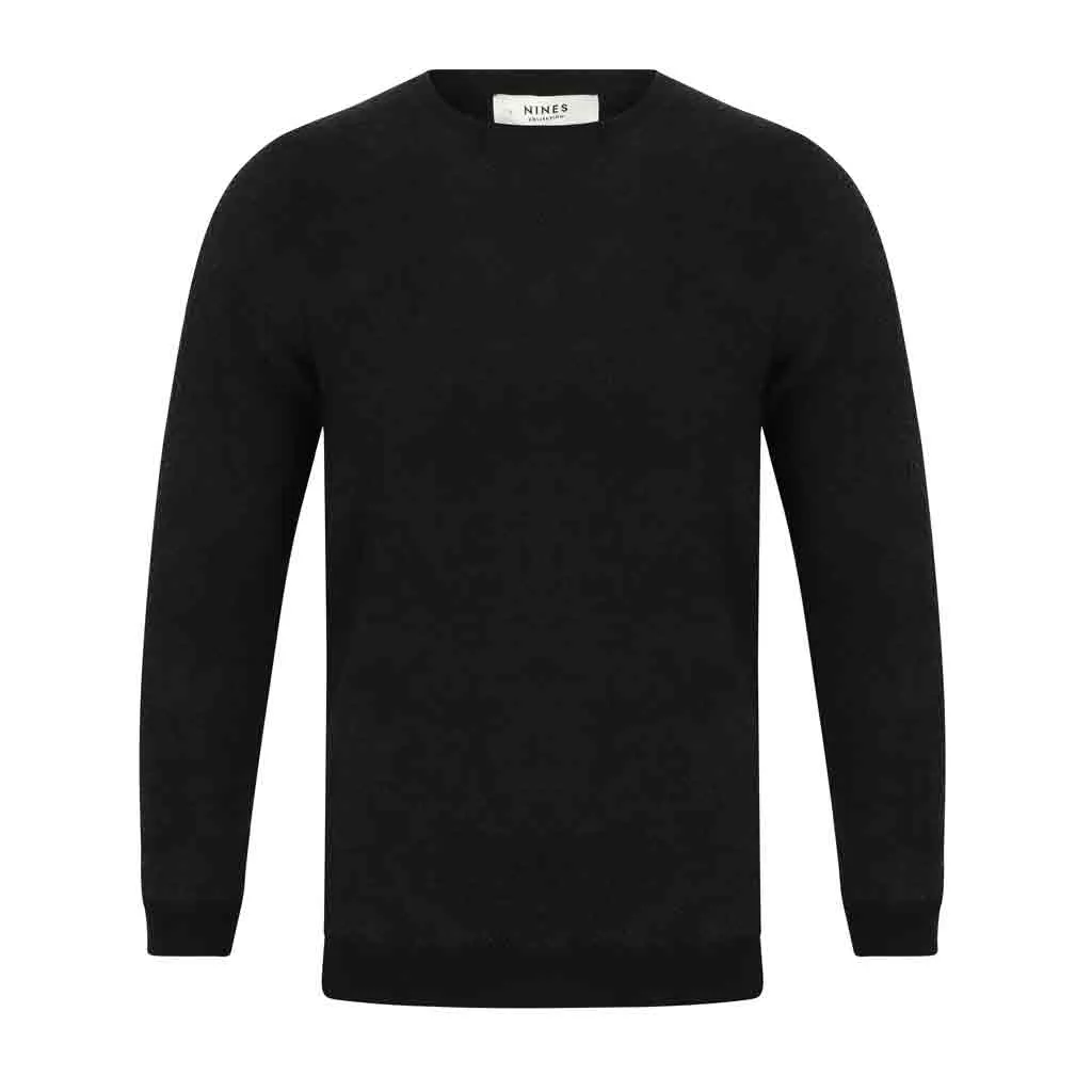 Bonchurch Fluffy Fleece Navy Crew Neck Jumper