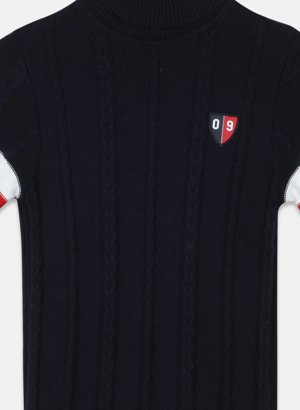 Boys Navy Blue Zig-Zag Pullover