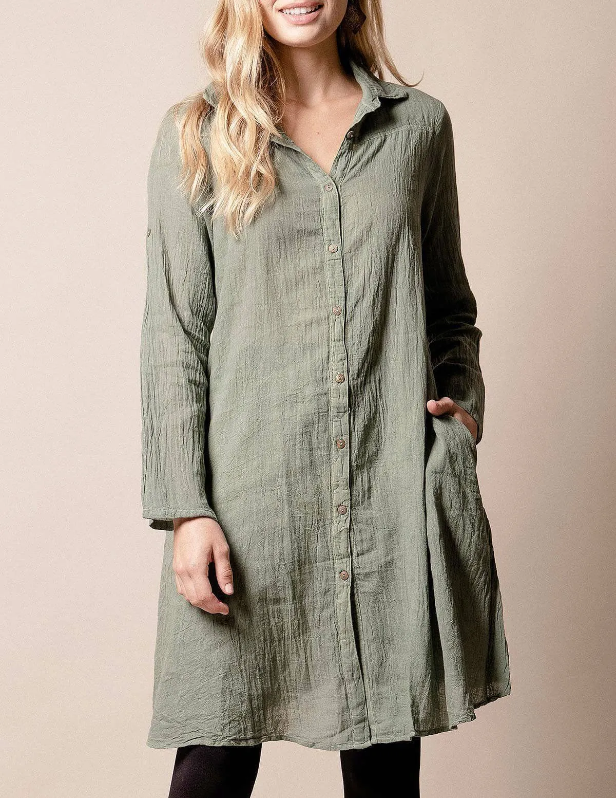 Brea Shirt Dress - Willow