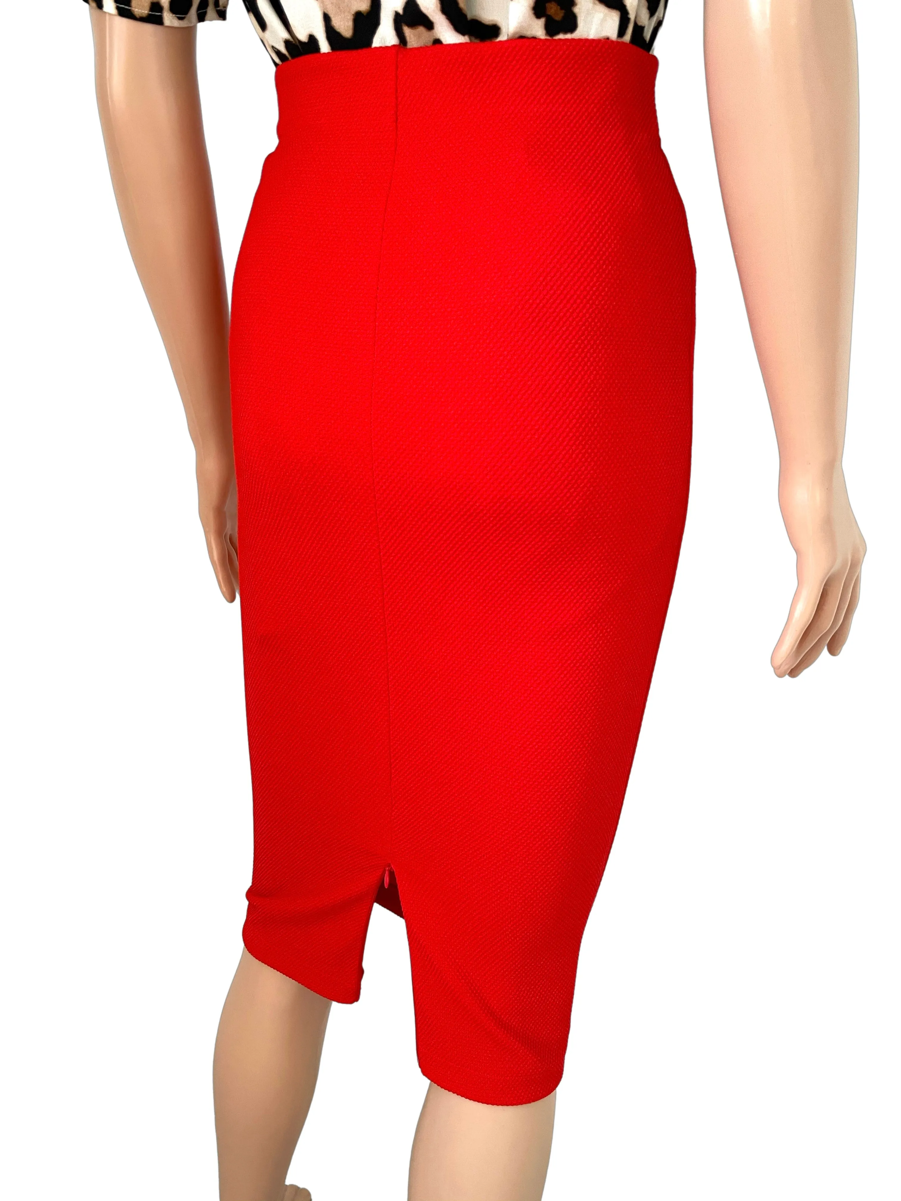 Bright Red Pencil Skirt Size 8