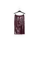 Burgundy sequin-embellished pencil skirt