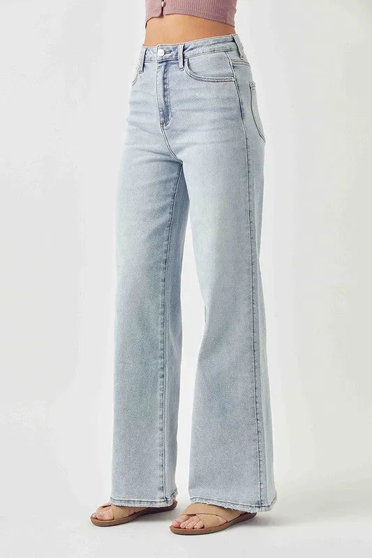 Carrie Wide Leg High Waist Light Wash Jeans