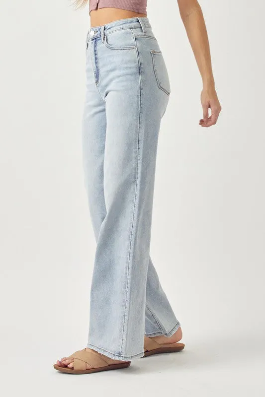 Carrie Wide Leg High Waist Light Wash Jeans