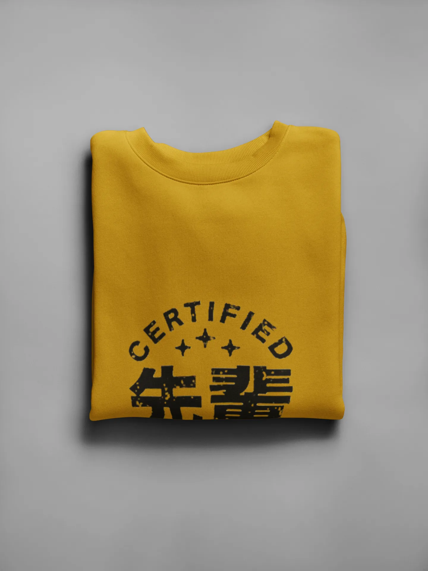 Certified Senpai: Winter Sweatshirt- Mustard Yellow