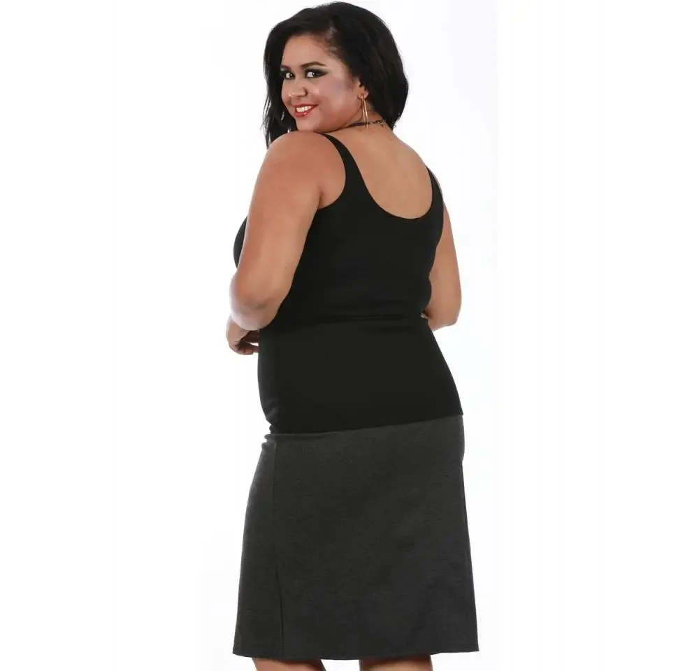 Chic Plus Size Curve-Enhancing Knee-Length Pencil Skirt