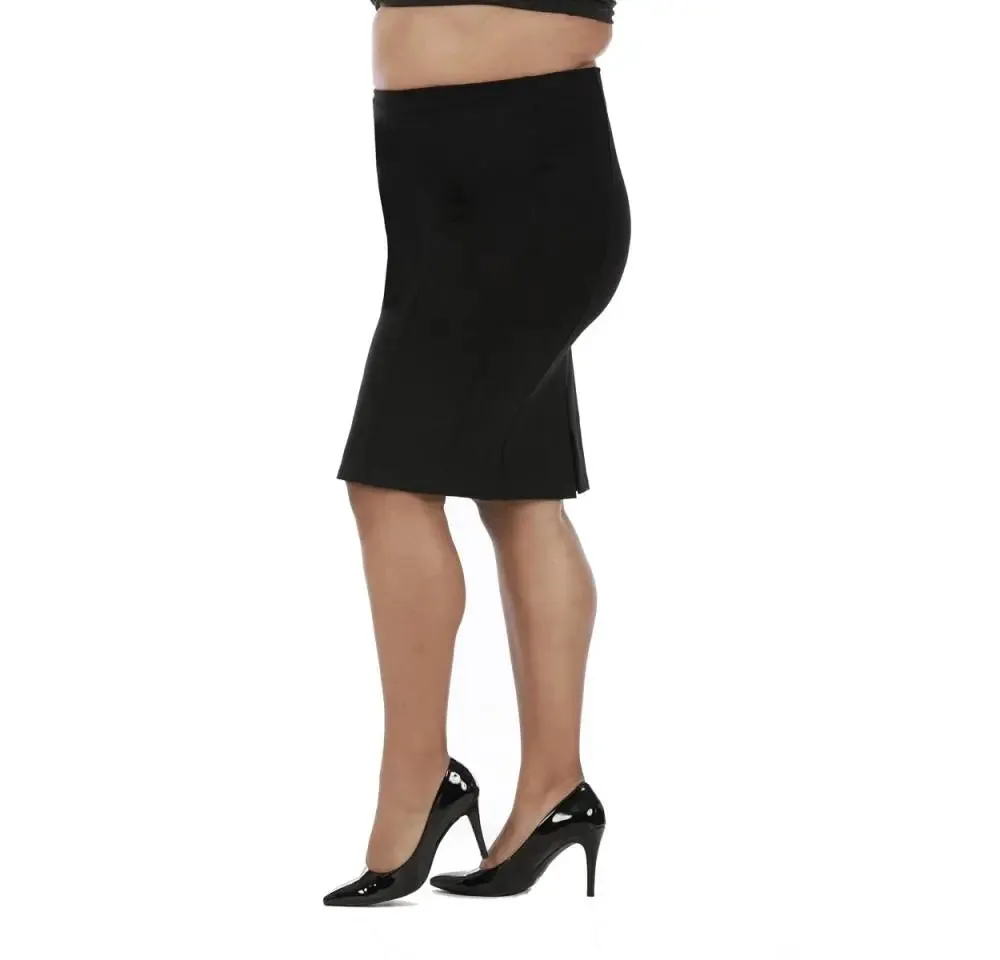 Chic Plus Size Curve-Enhancing Knee-Length Pencil Skirt