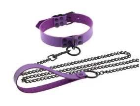 Collar and Chain Leash (Purple)