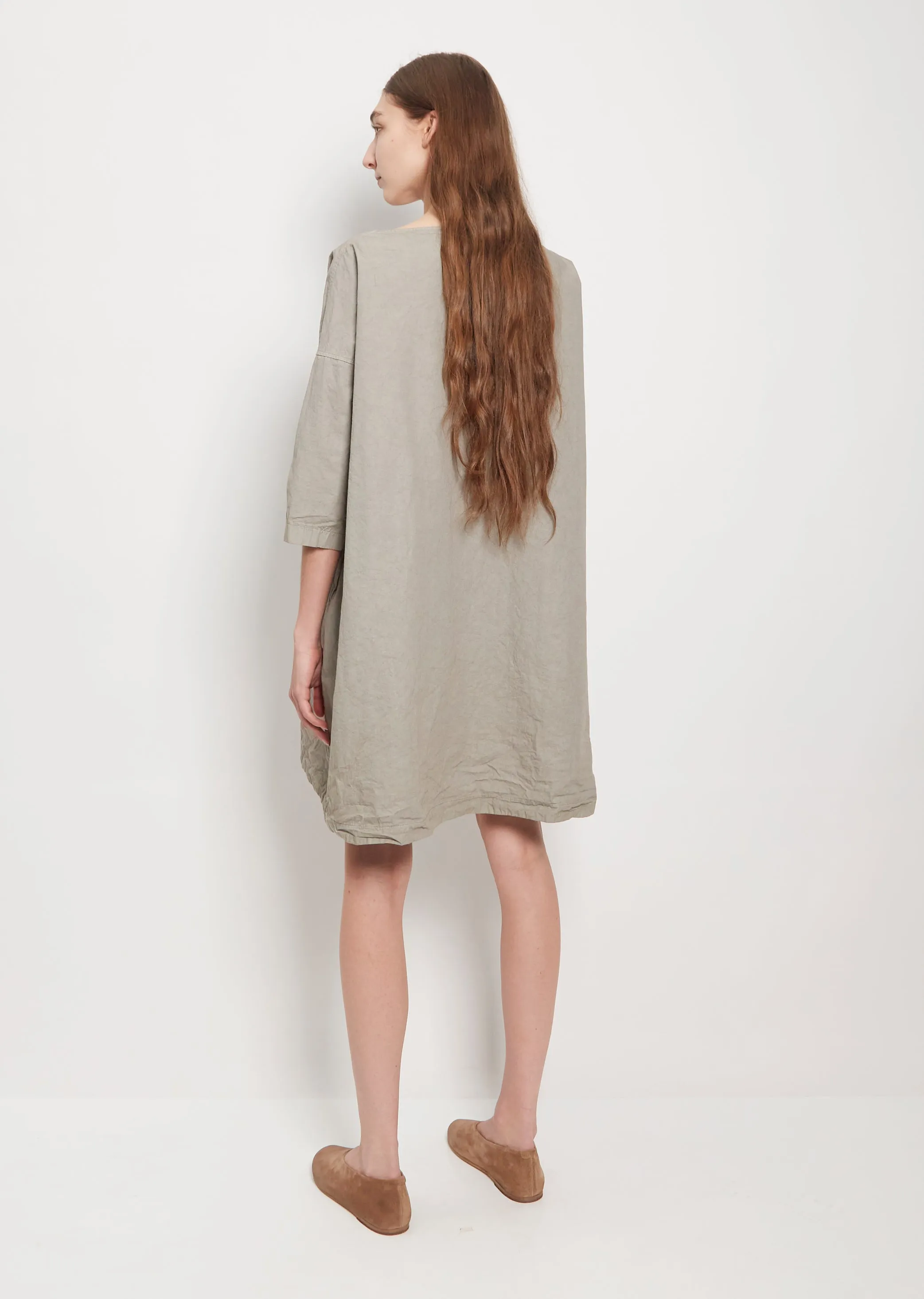 Cotton Canvas Boatneck Dress