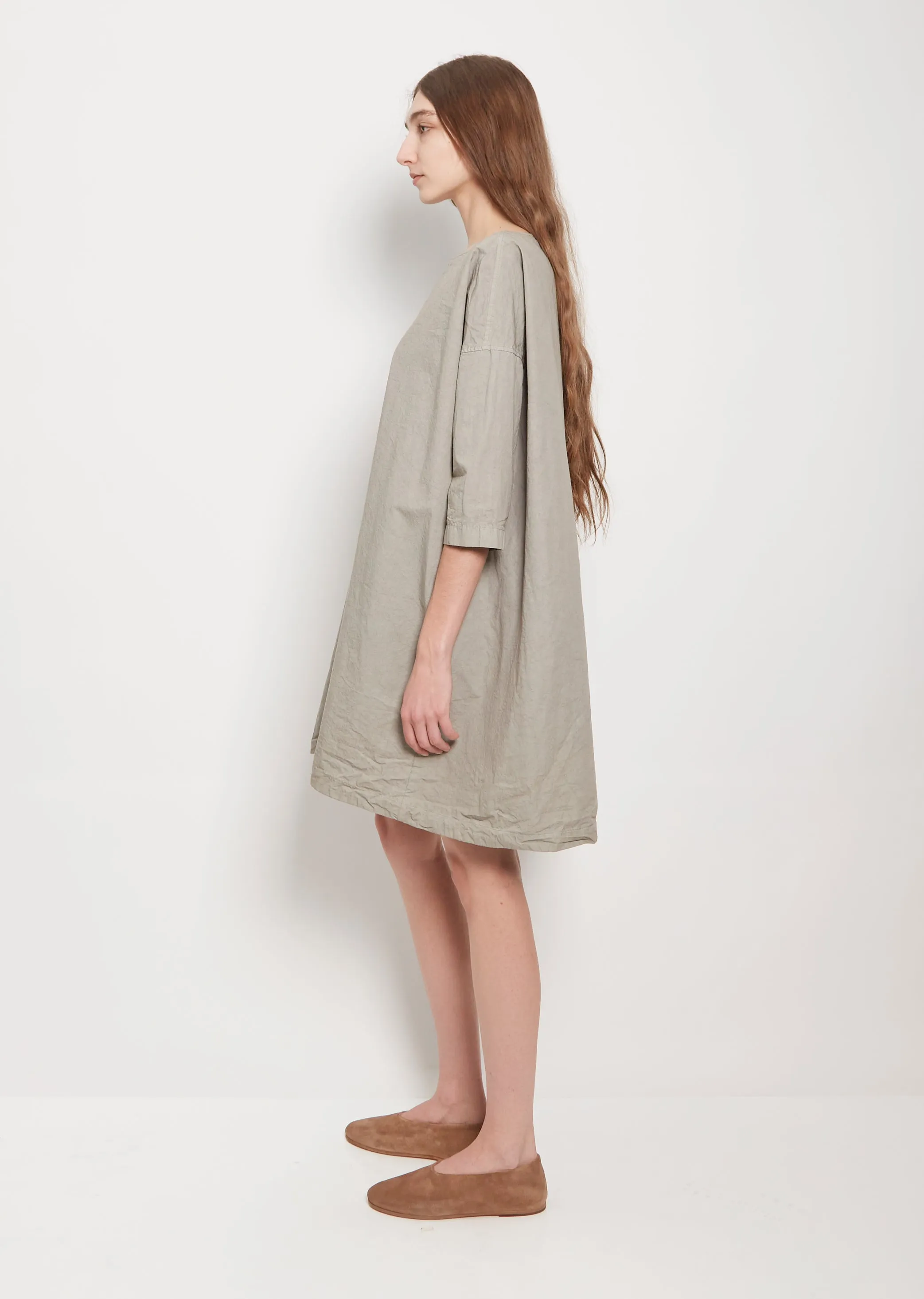 Cotton Canvas Boatneck Dress