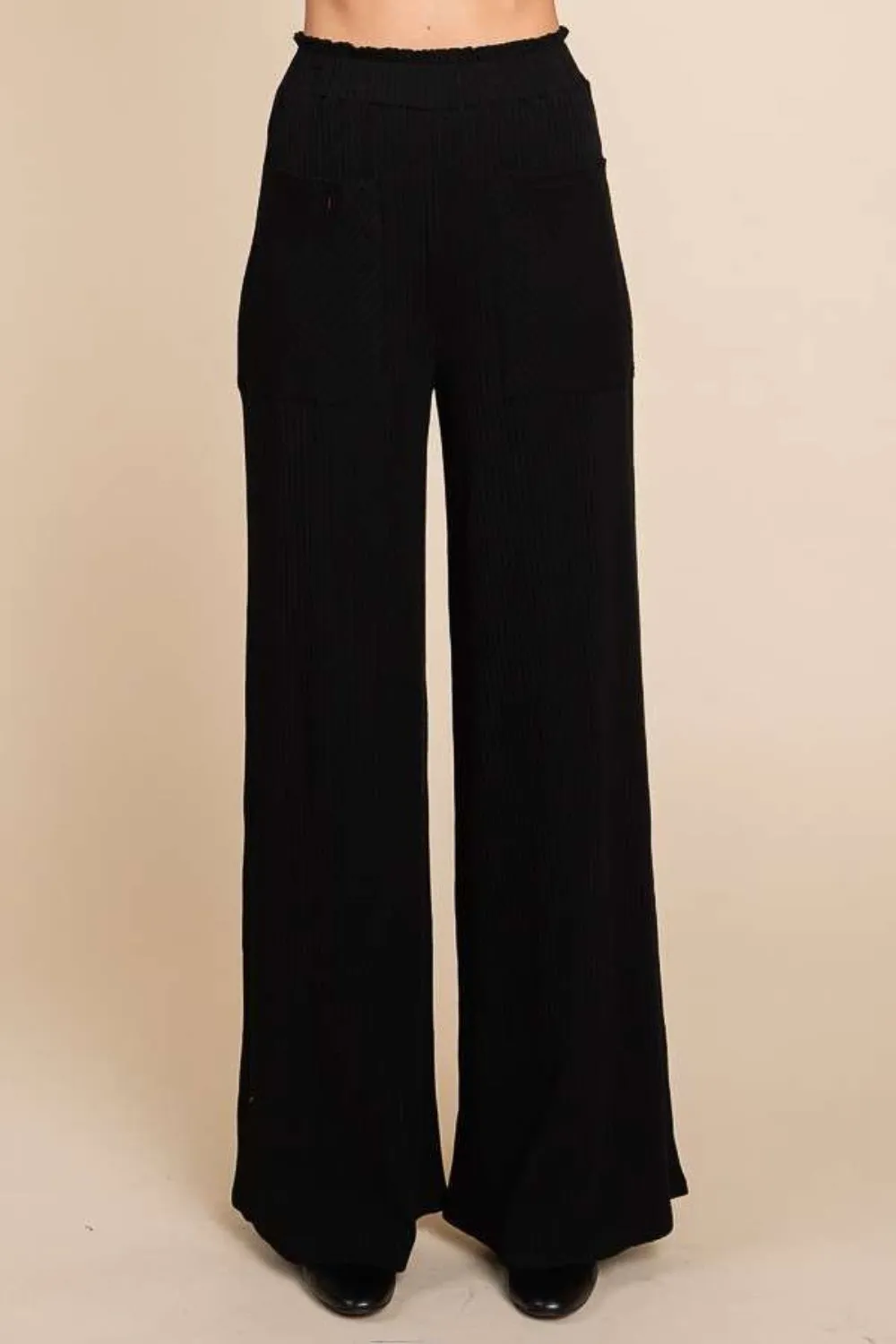 Culture Code Black High Waist Wide Leg Pants