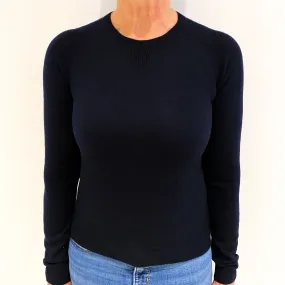 Darkest Navy Cashmere Crew Neck Jumper Medium