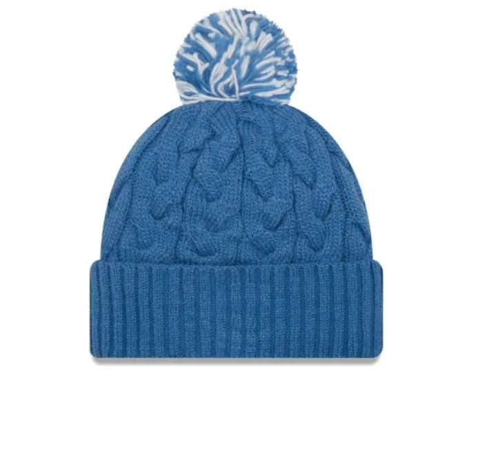 Detriot Lions - Cozy Cable Knit Hat with Pom, New Era