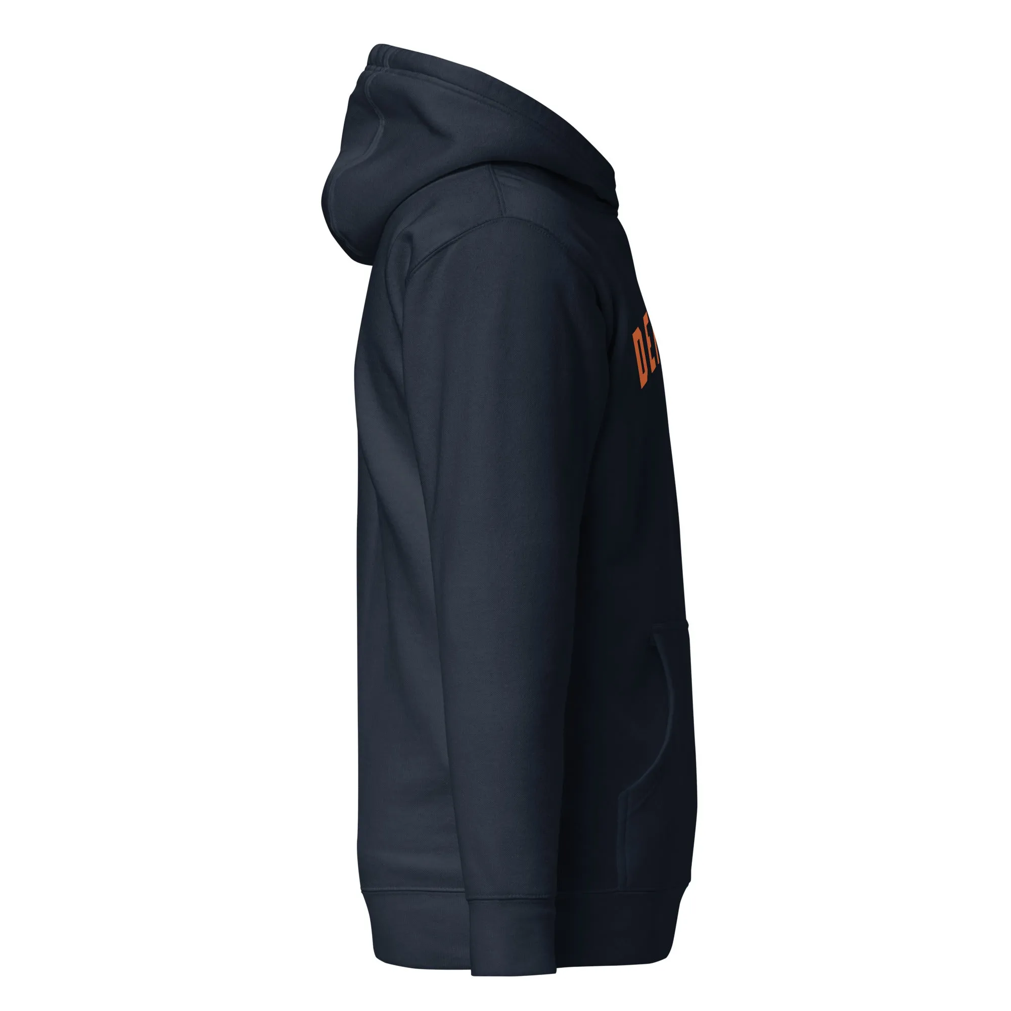 Detroit Classic Premium Pullover Unisex Hoodie - Navy / Orange