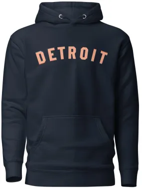 Detroit Classic Premium Pullover Unisex Hoodie - Navy / Orange