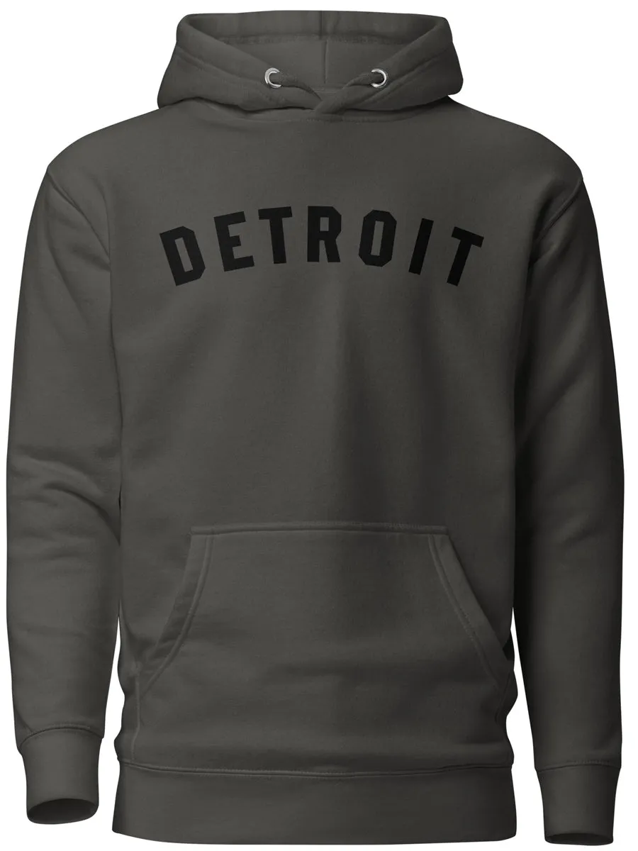 Detroit Classic Premium Pullover Unisex Hoodie - Vintage Black / Black