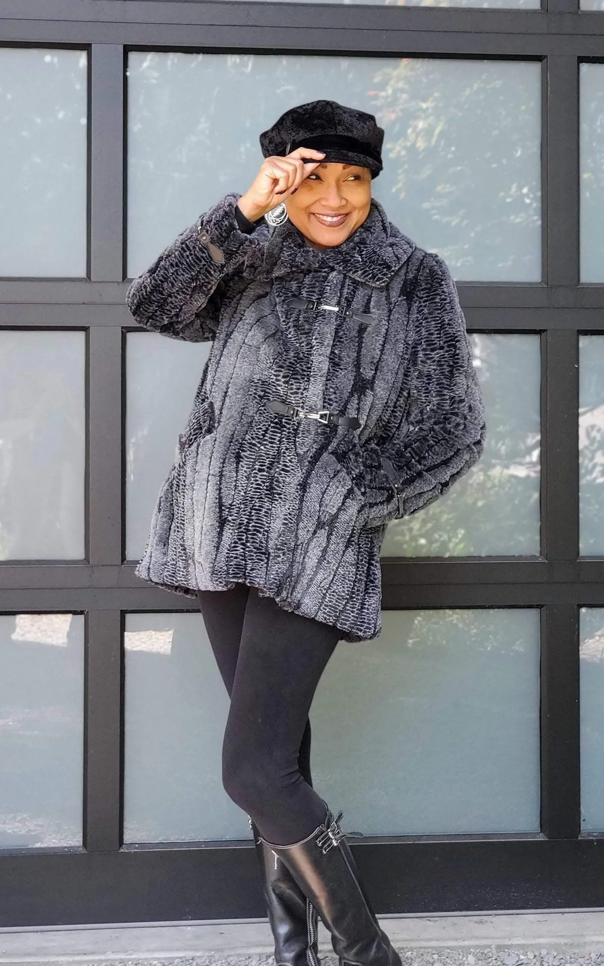 Dietrich Coat - Luxury Faux Fur in Rattlesnake Ridge (Only One Medium Left!)