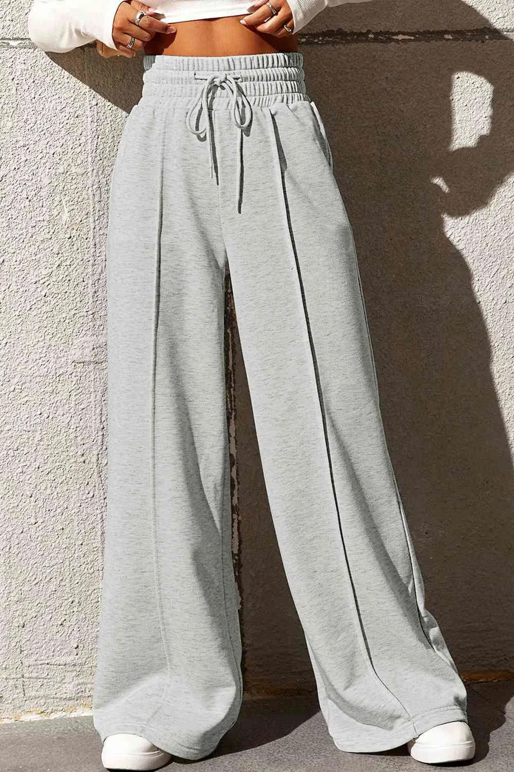 Drawstring High Waist Wide Leg Pants with Pockets (9 colors)