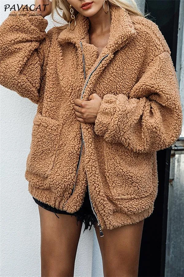 elveswallet Faux Lambswool Oversized Coat