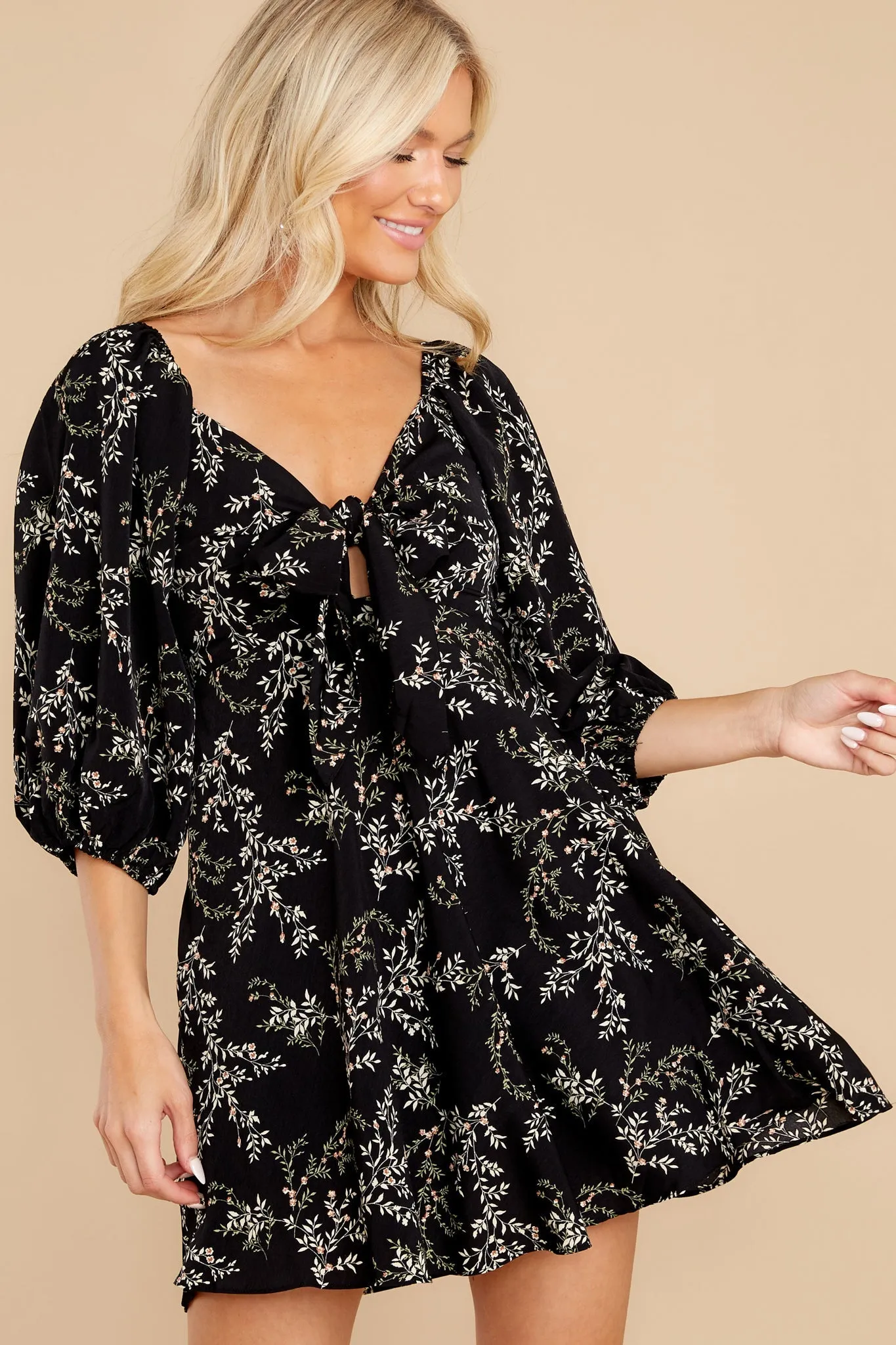 Exclusively Yours Black Floral Print Romper Dress