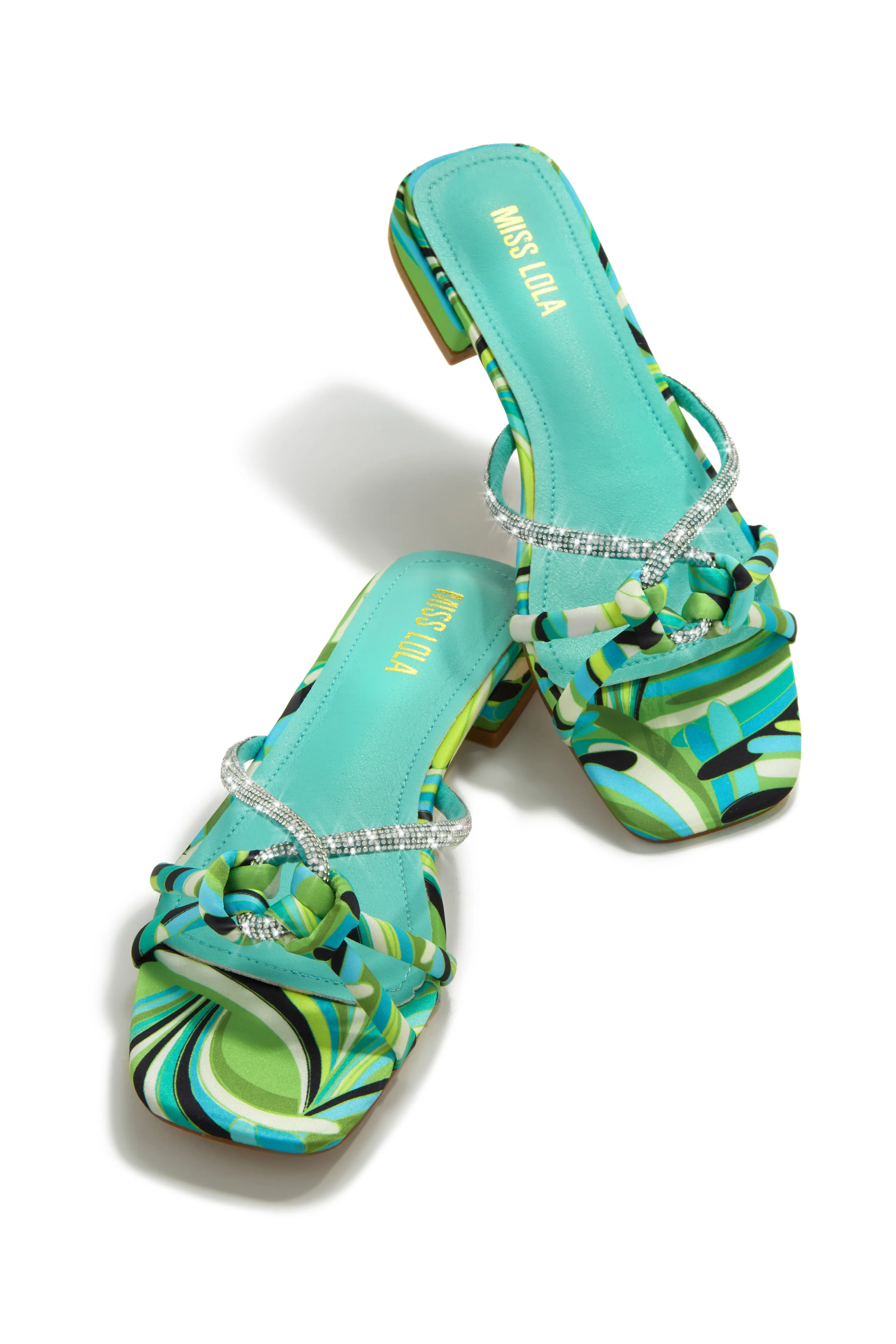 Fantasy Island Embellished Slip On Sandals - Multi