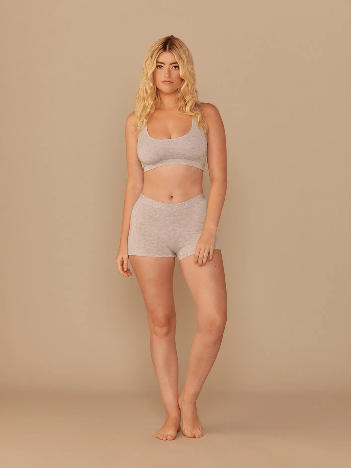 FeelFree Square Neck Bralette | Heather Grey/Heather Grey