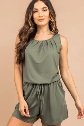 Feeling So Free Light Olive Green Romper