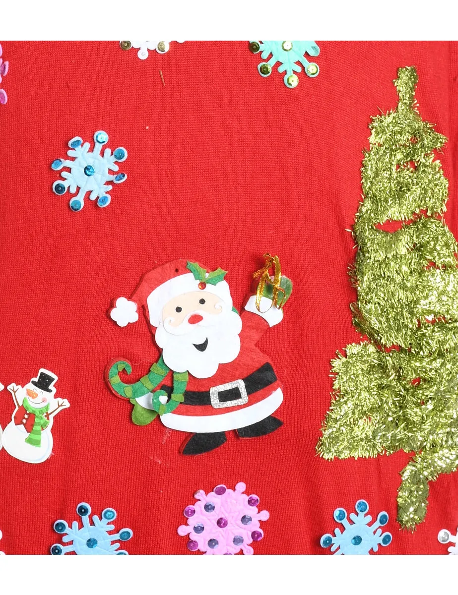 Festive Print Christmas Jumper - XXL