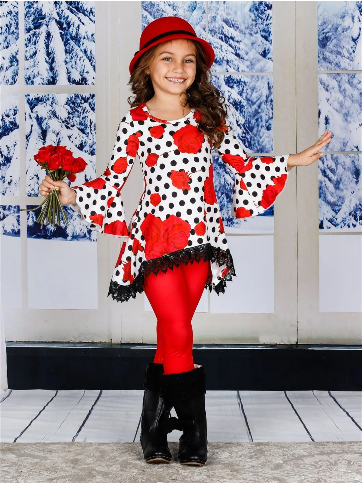 Girls Cool Love Tunic and Legging Set