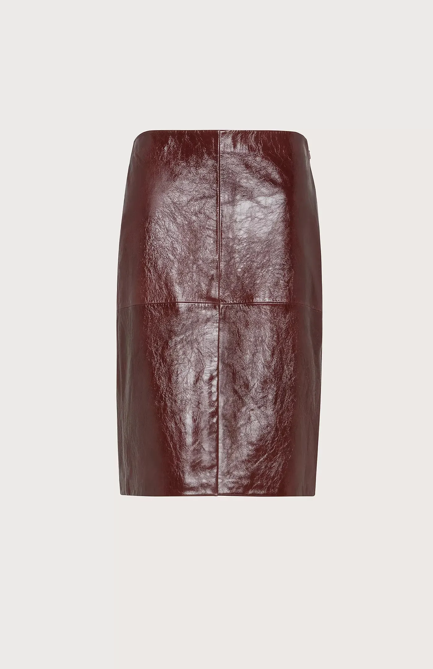 Gonna Burgundy 100% Leather Pencil Skirt