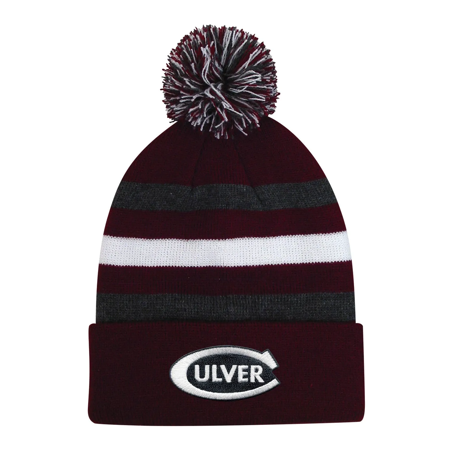 Halftime Strip Knit Hat with Pom Jr