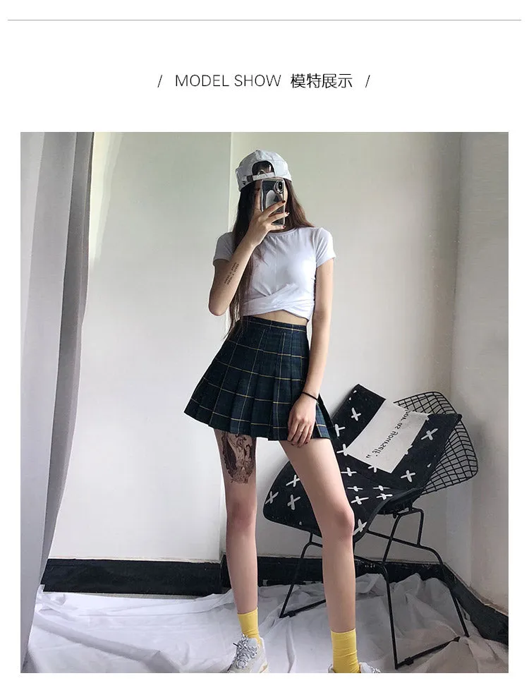 High waist plaid skirt KF2373