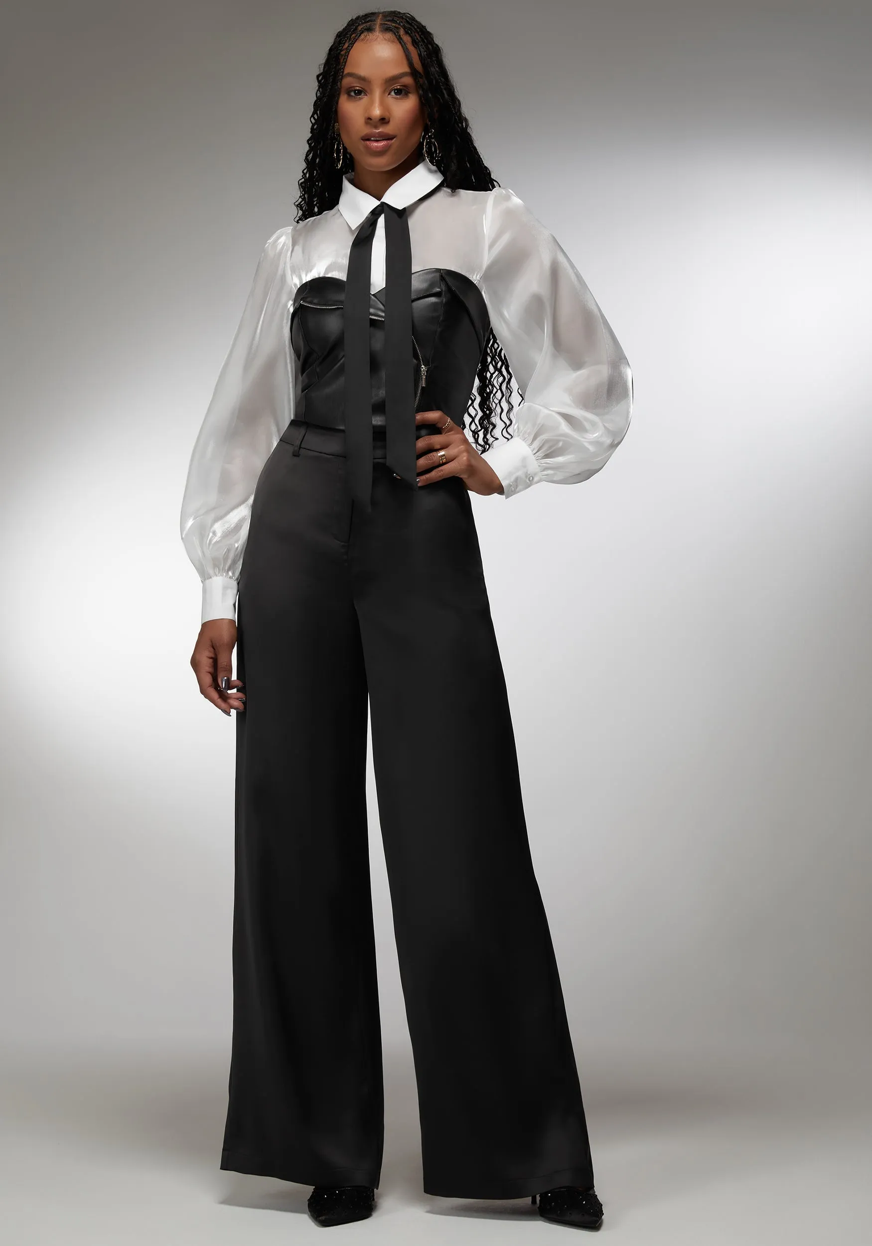 High Waist Satin Ultra Wide Leg Pant