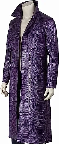 Iconic Jared Leto Joker Purple Coat | Stylish Synthetic Outerwear, Joker Movie Inspired