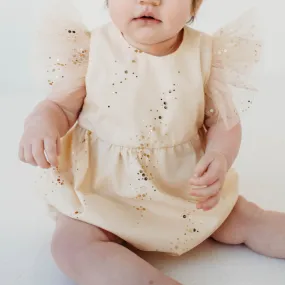 Infant Girl’s Ivory Tulle Sparkly Bubble Romper