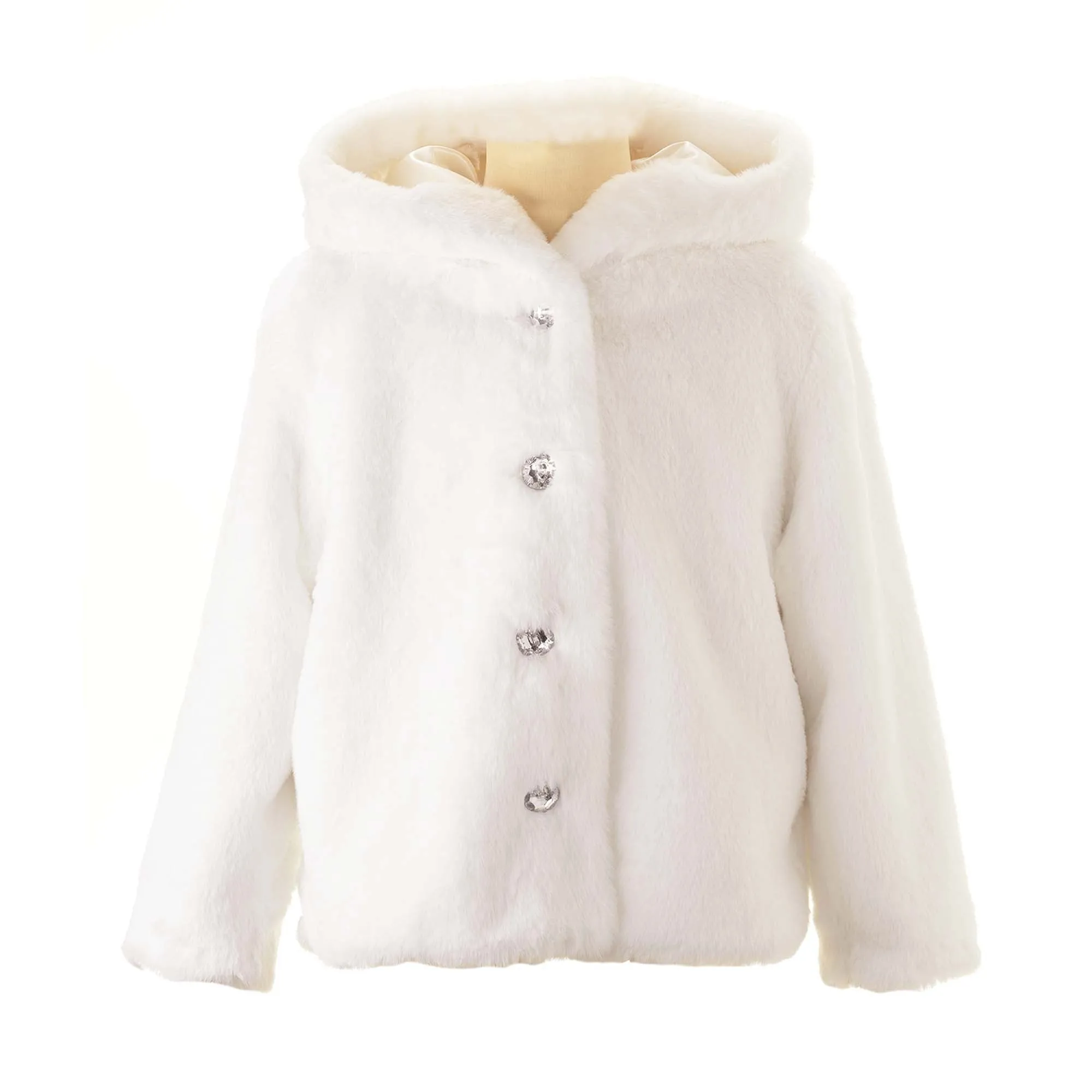 Ivory Faux Fur Short Jacket